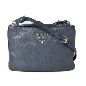 Prada VIT DAINO Shoulder Clutch Bag Deerskin BALTICO Navy Blue